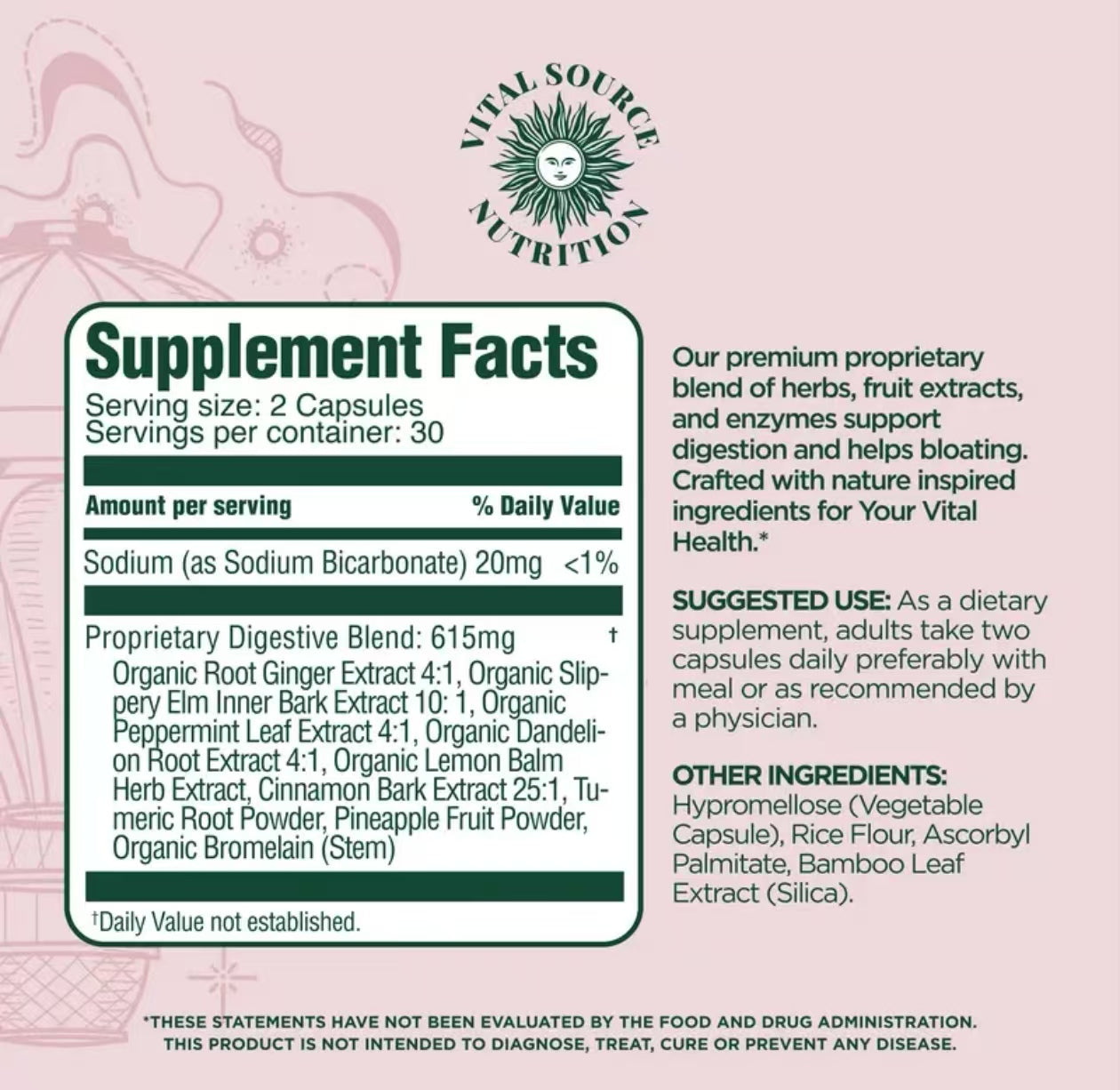 Debloat Support Capsules -AiRi- Vital Source Nutrition