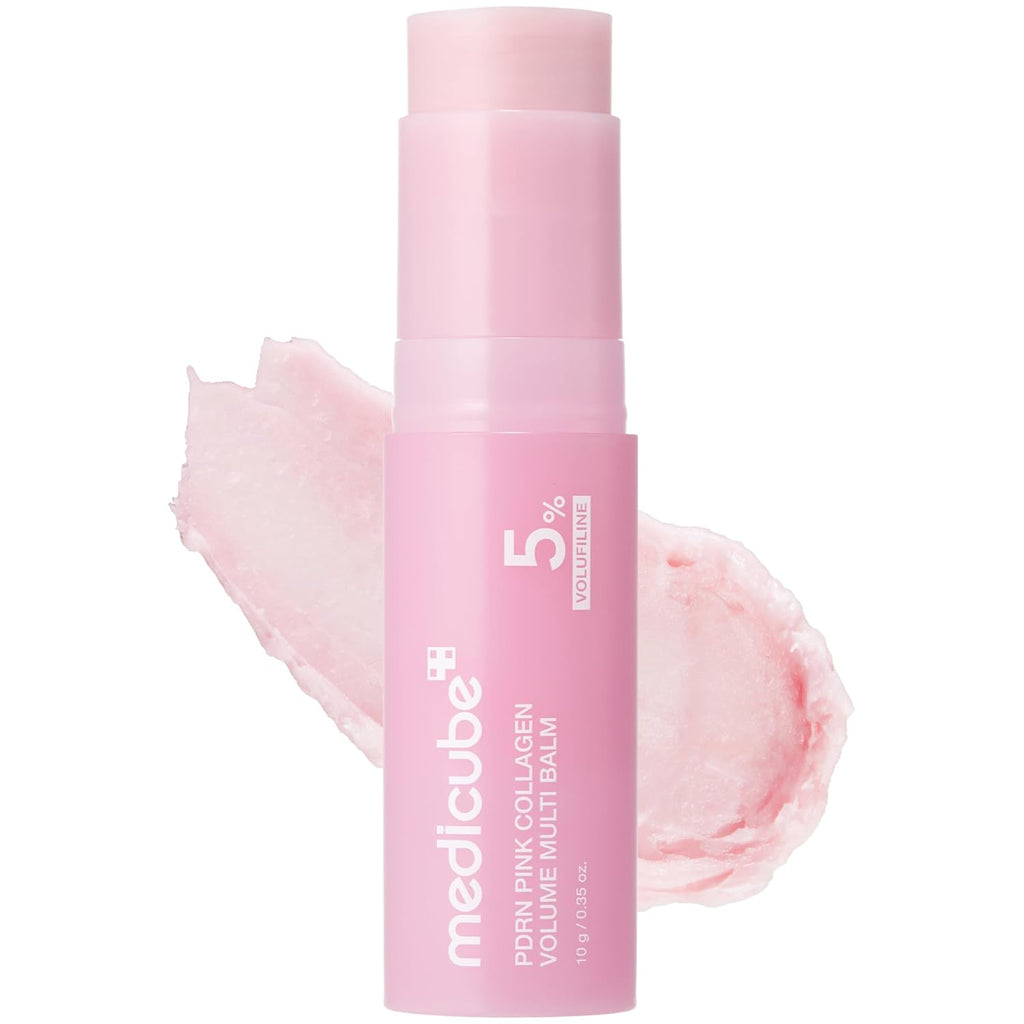 medicube PDRN Pink Collagen Volume Multi Balm Stick - Face & Body Balm | Volufiline, PDRN, NAD, Collagen - Under-Eyes, Neck, Forehead, Smile Lines, Lips, Plumping & Radiance for Line Care, K-Beauty