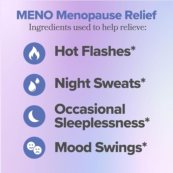 MENO Vitamins for Menopause - Hormone-Free Menopause Supplement for Women - Black Cohosh & Ashwagandha KSM-66 - Helps Relieve Hot Flashes, Night Sweats, Mood Swings