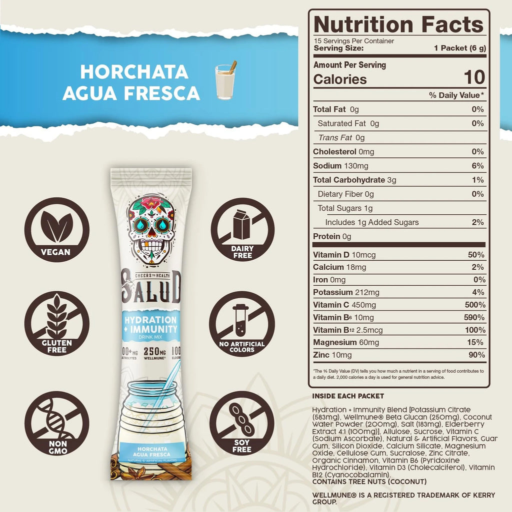 Salud 2-in-1 Hydration Packets + Immunity 0.21 Ounce (Pack of 15)