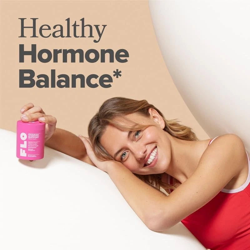 O Positiv FLO Ovarian Health Support - Hormone Balance for Women, Supplement with DIM, Myo & D-Chiro Inositol, Folic Acid - Supports Healthy Ovulation, Cycle Regularity