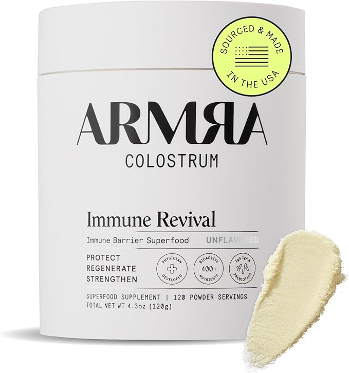 ARMRA Colostrum™ Powder | Unflavored | Gut Health & Bloating | Skin & Hair | Immunity | Keto, Gluten & Fat-Free | 120 Servings