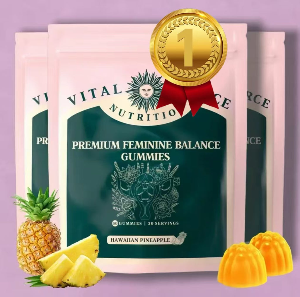 Vital Source Nutrition - Premium Feminine Balance Gummies - for Women’s Health & Wellness - Immune Support - Vegan, Gluten-Free - Hawaiian Pineapple - 60 Gummies - 30 Servings
