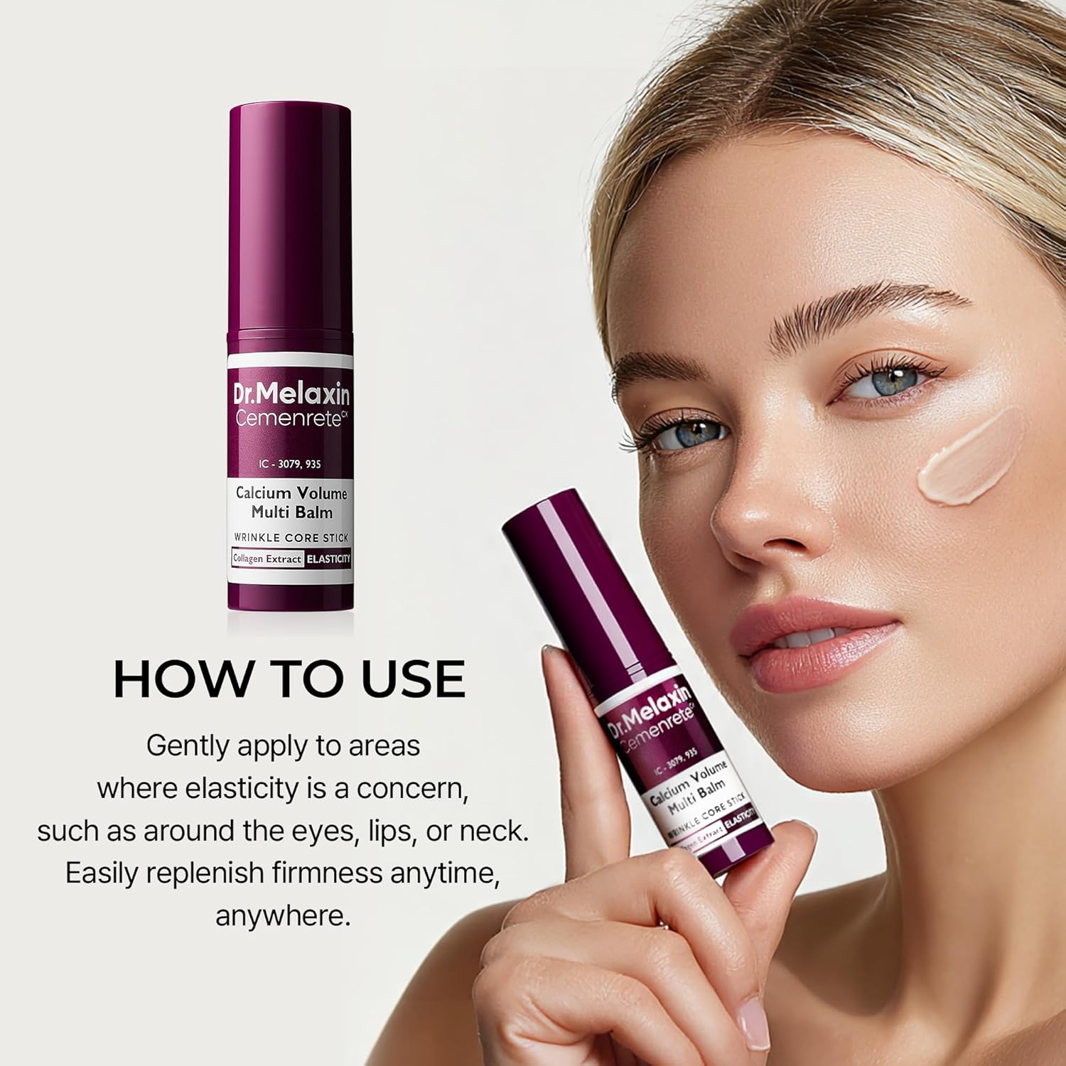 Dr.Melaxin Cemenrete Calcium Multi Balm 9g Korean Skin Care All In One Calcium Volume Stick Collagen Wrinkles Face Eye treatment Balm