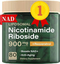Liposomal Nicotinamide Riboside 900mg Resveratrol & Quercetin – NAD Supplement Plus for Anti Aging, Cellular Energy & Improve Health- 80 Capsules